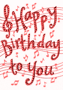 Happy Birthday Son Musical Notes Changing Colors GIF