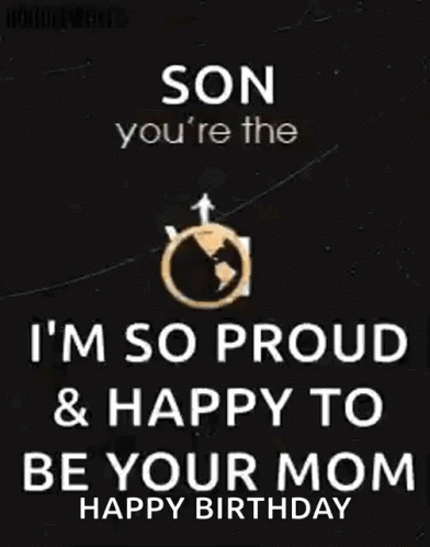 Happy Birthday Son You're My World GIF