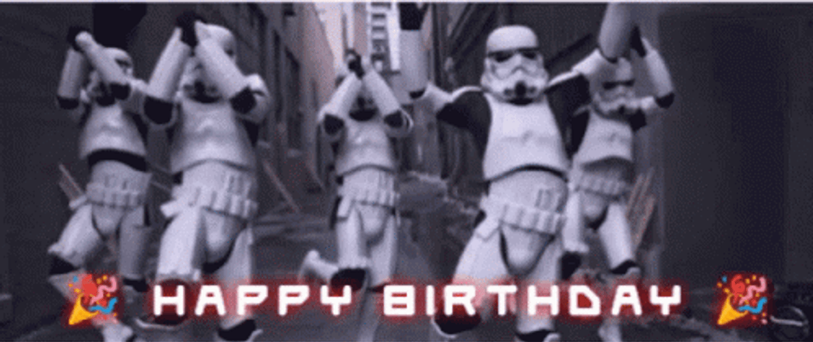 Happy Birthday Star Wars Robots GIF
