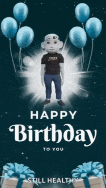 Happy Birthday Still Healthy Greeting Card GIF
