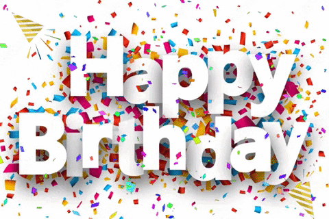 Happy Birthday Surrounded by Confetti