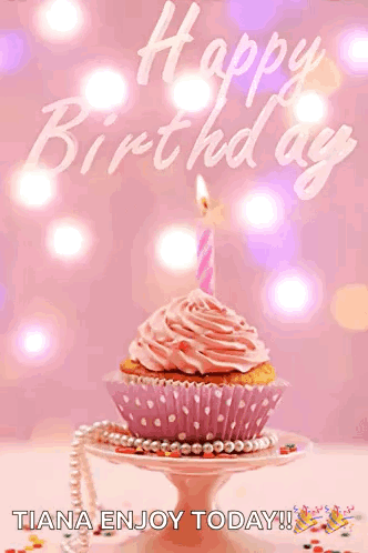Happy Birthday Tiana Cupcake