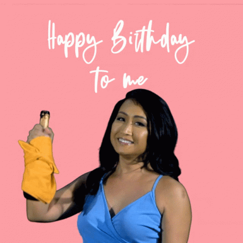 Happy Birthday To Me Champagne Cheers GIF