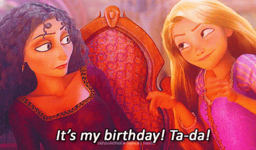 Happy Birthday To Me Excited Rapunzel GIF