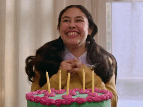 Happy Birthday To Me Giggly Celebrant GIF