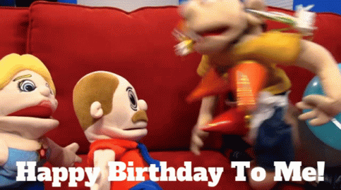 Happy Birthday To Me Naughty Monkey Puppets GIF