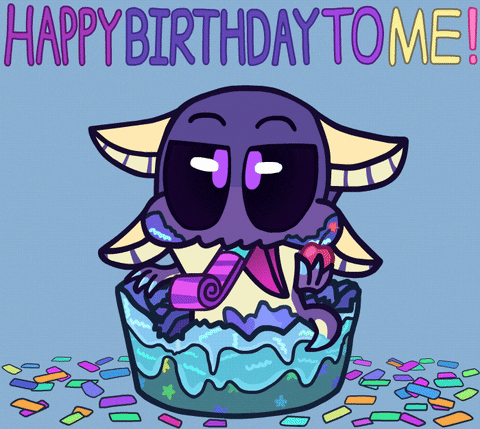 Happy Birthday To Me Purple Alien GIF