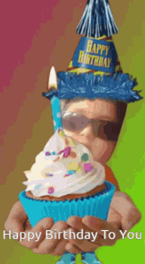 Happy Birthday To You Guy Wearing Party Hat GIF