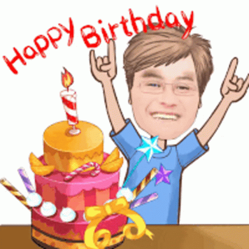 Happy Birthday Uncle Animated Man Cheering GIF
