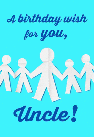 Happy Birthday Uncle Colorful Paperdolls GIF