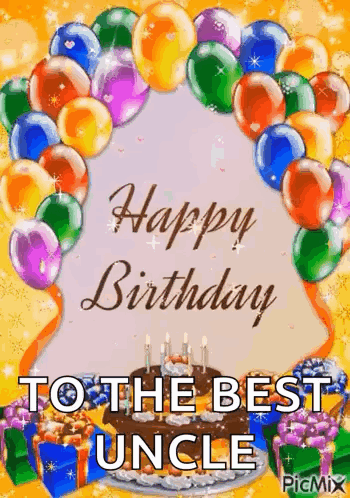 Happy Birthday Uncle Dazzling Balloon Arc GIF