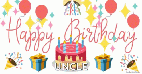 Happy Birthday Uncle Festive Balloon Party GIF