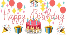 Happy Birthday Uncle Festive Celebration Background GIF