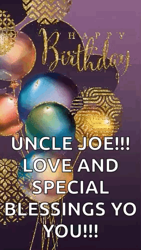 Happy Birthday Uncle Glittery Balls GIF