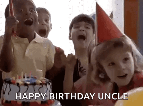 Happy Birthday Uncle Kids Partying GIF