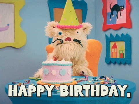 Happy Birthday Uncle Mustached Puppet GIF
