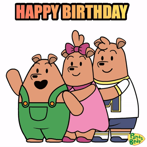 Happy Birthday Uncle Pants Bear Waving GIF