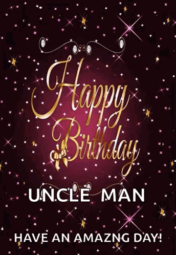 Happy Birthday Uncle Shimmering Night Stars GIF