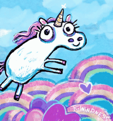 Happy Birthday Unicorn Awkward Flying GIF