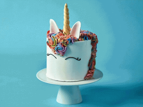 Happy Birthday Unicorn Cool Cake GIF