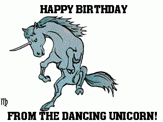 Happy Birthday Unicorn Dancing Time GIF
