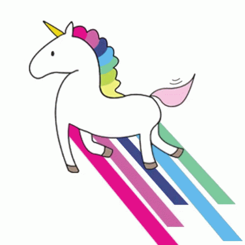 Happy Birthday Unicorn Pastel Colors GIF