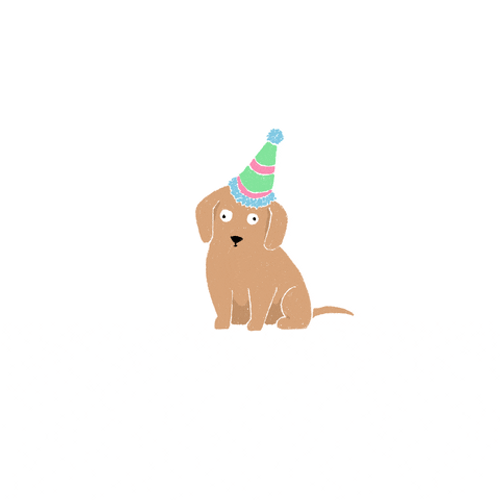 Happy Birthday Wagging Dog Sticker GIF