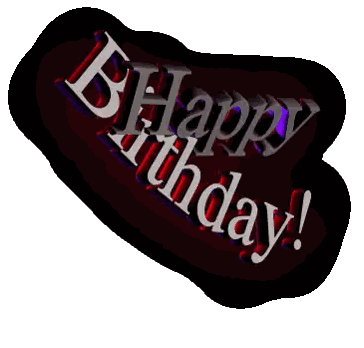 Happy Birthday White Letters Sticker