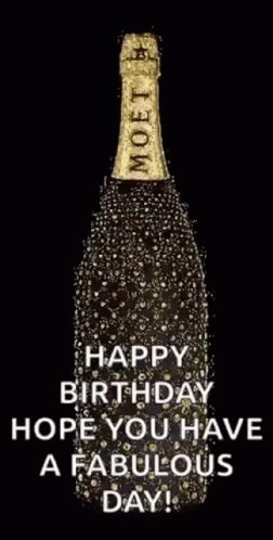 Happy Birthday Wine With Glitters GIF