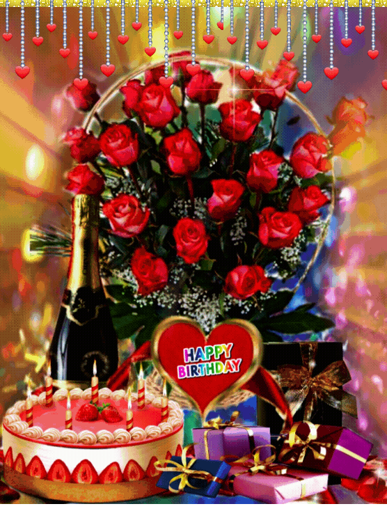 Happy Birthday Wishes Strobe Lights Gifts GIF