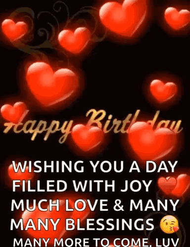 Happy Birthday Wishing You A Day Filled With Joy Much Love & Many Blessings Many More To Come Luv GIF