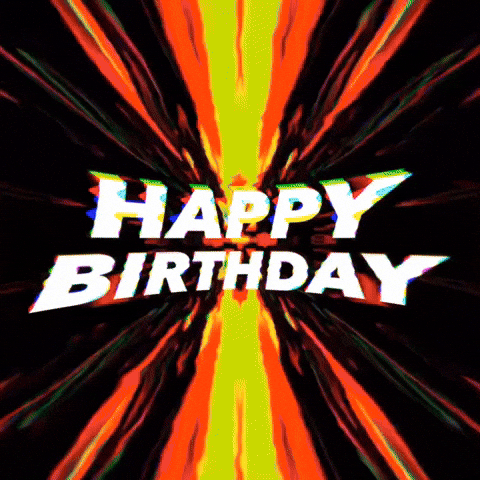 Happy Birthday With Cool Design GIF