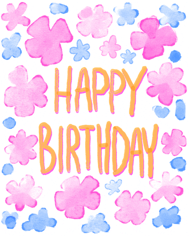 Happy Birthday With Flower Backgrounds GIF
