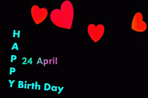 Happy Birthday With Red Hearts