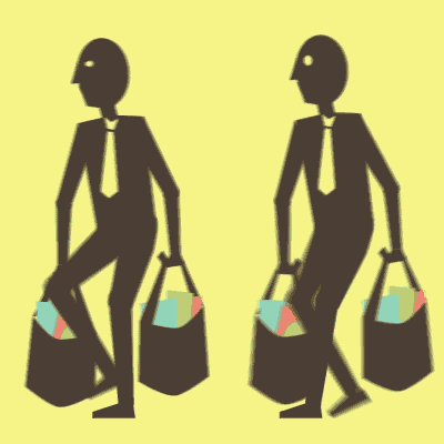 Happy Black Friday Man Carrying Bags On Loop GIF