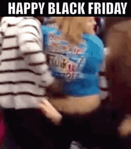 Happy Black Friday People Carrying Boxes GIF