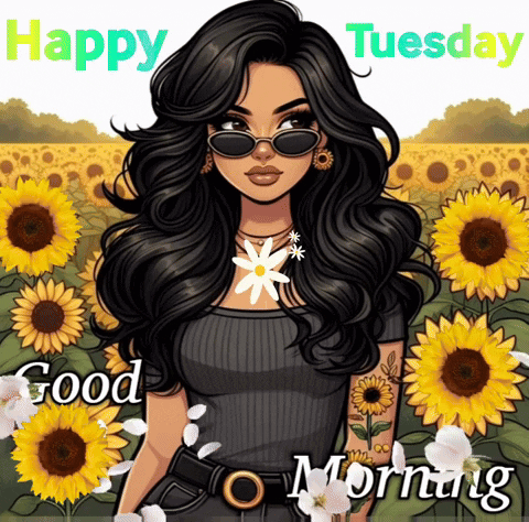 Happy Blessed Tuesday Spinning Sunflowers GIF