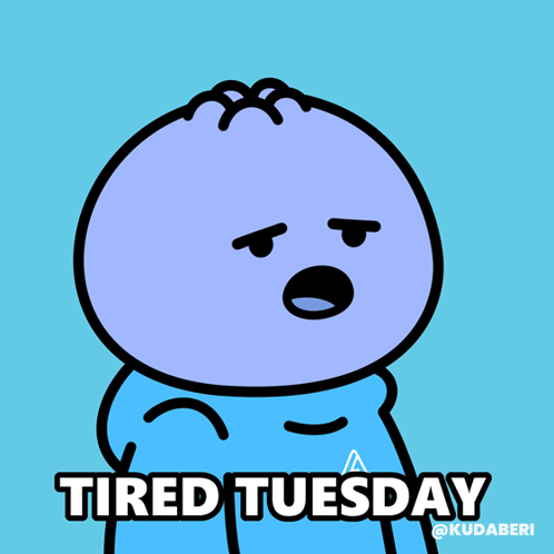 Happy Blessed Tuesday Tired Cartoon Boy GIF