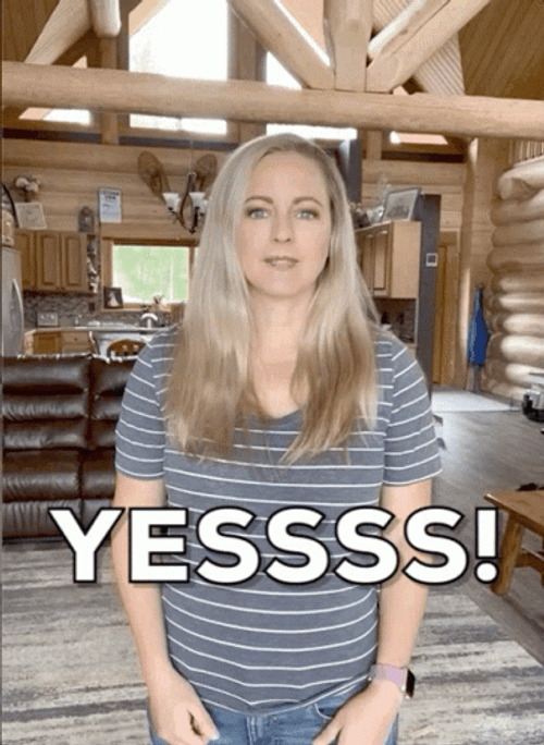 Happy Blonde Girl Yess GIF