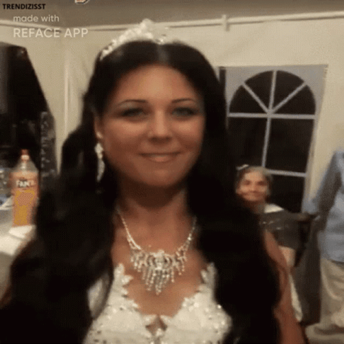 Happy Bride Wide Smile With Missing Teeth GIF 
