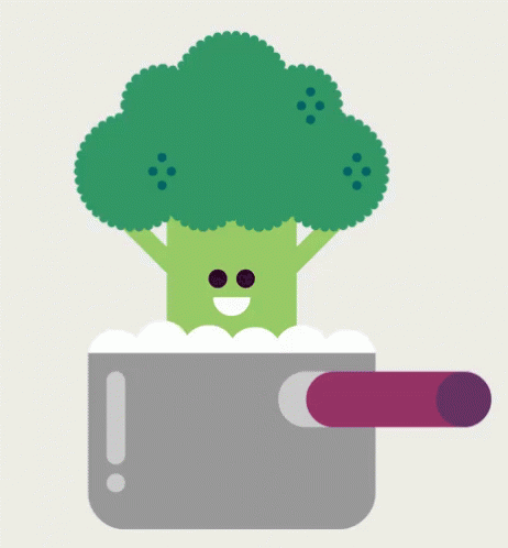 Happy Broccoli In A Pot GIF