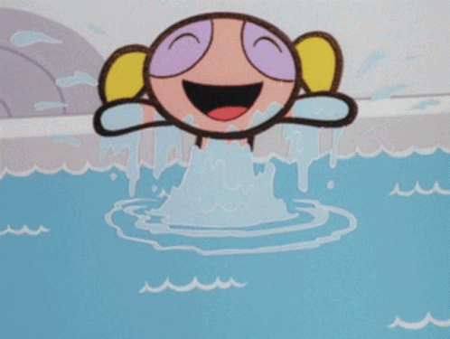 Happy Bubbles Swimming GIF