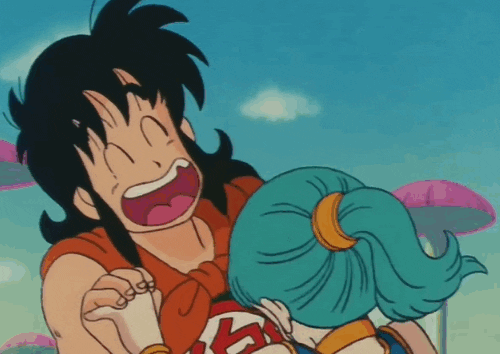 Happy Bulma Dancing With Goku GIF