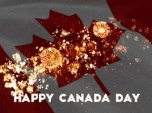 Happy Canada Day Card With Maple Leaf
