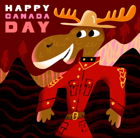 Happy Canada Day Officer Moose Design GIF