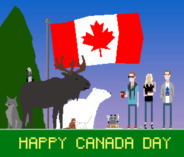 Happy Canada Day Wild Animals Graphics Design GIF