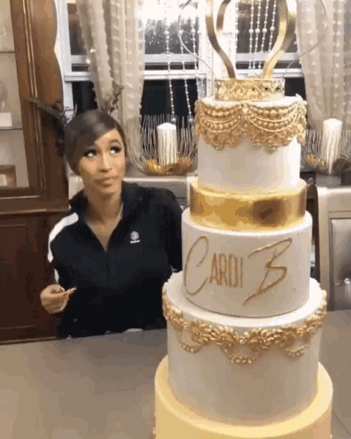 Happy Cardi B Birthday Cake GIF