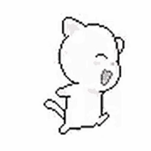 Happy Cat Pixel Cartoon Running Around GIF