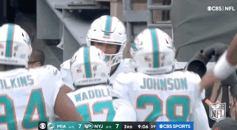 Happy Celebrate Jaylen Waddle Miami Dolphins GIF