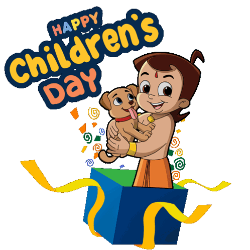 Happy Children's Day Card With Boy and Puppy